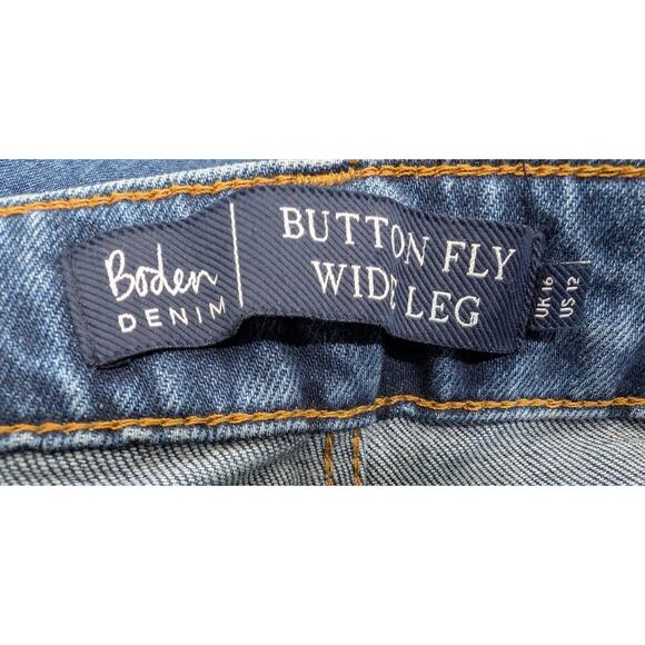 Boden Jeans Button Fly Wide Leg High Rise Cropped Misses Size US 12 UK 18 New - Picture 4 of 7